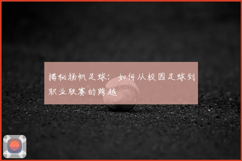 揭秘杨帆足球:如何从校园足球到职业联赛的跨越